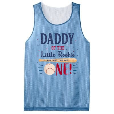 Daddy Dad First Birthday Little Rookie Baseball The Big One Mesh Reversible Basketball Jersey Tank