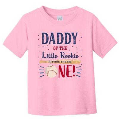 Daddy Dad First Birthday Little Rookie Baseball The Big One Toddler T-Shirt