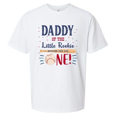 Daddy Dad First Birthday Little Rookie Baseball The Big One Sueded Cloud Jersey T-Shirt