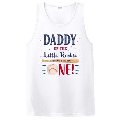 Daddy Dad First Birthday Little Rookie Baseball The Big One PosiCharge Competitor Tank