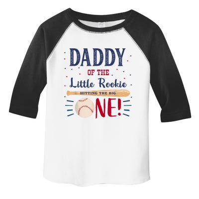 Daddy Dad First Birthday Little Rookie Baseball The Big One Toddler Fine Jersey T-Shirt