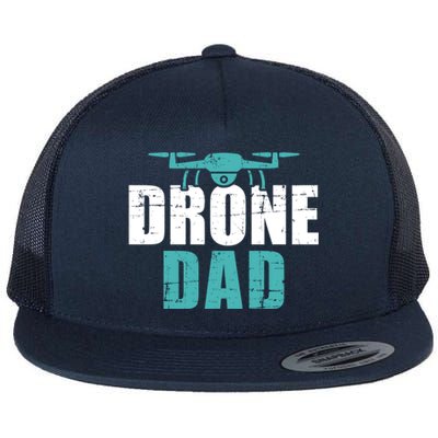 Drone Dad Father's Day Gift For Pilots Cute Gift Flat Bill Trucker Hat