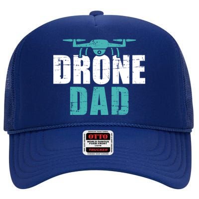 Drone Dad Father's Day Gift For Pilots Cute Gift High Crown Mesh Back Trucker Hat