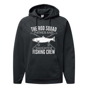 Dad Daughter Fishing Lover Fishing Birthday Gift Fisherman Performance Fleece Hoodie