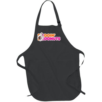 Doin' Donuts Funny Racing and Drift Car Enthusiast Full-Length Apron With Pockets