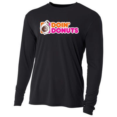 Doin' Donuts Funny Racing and Drift Car Enthusiast Cooling Performance Long Sleeve Crew