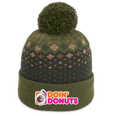 Doin' Donuts Funny Racing and Drift Car Enthusiast The Baniff Cuffed Pom Beanie