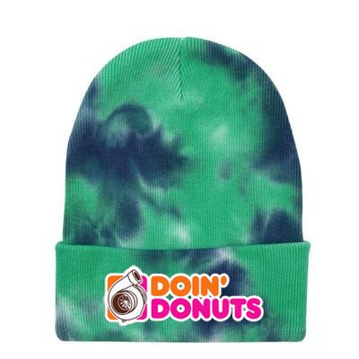 Doin' Donuts Funny Racing and Drift Car Enthusiast Tie Dye 12in Knit Beanie