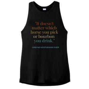 Derby Day Funny Bourbon Lovers Horse Racing Ladies PosiCharge Tri-Blend Wicking Tank