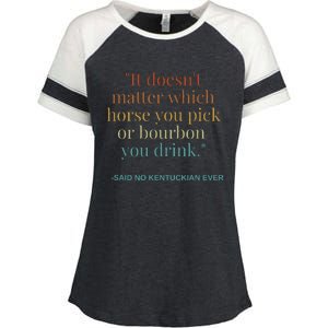 Derby Day Funny Bourbon Lovers Horse Racing Enza Ladies Jersey Colorblock Tee