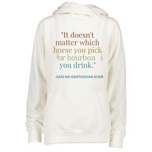 Derby Day Funny Bourbon Lovers Horse Racing Womens Funnel Neck Pullover Hood