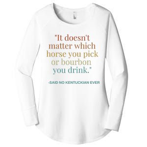 Derby Day Funny Bourbon Lovers Horse Racing Women's Perfect Tri Tunic Long Sleeve Shirt