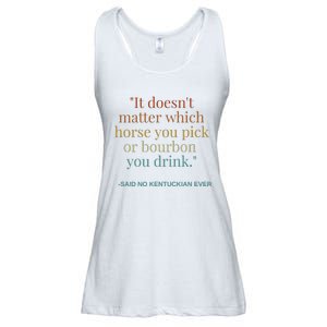 Derby Day Funny Bourbon Lovers Horse Racing Ladies Essential Flowy Tank