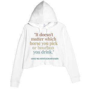 Derby Day Funny Bourbon Lovers Horse Racing Crop Fleece Hoodie