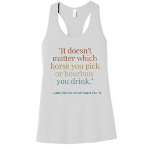 Derby Day Funny Bourbon Lovers Horse Racing Women's Racerback Tank