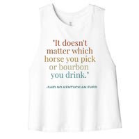 Derby Day Funny Bourbon Lovers Horse Racing Women's Racerback Cropped Tank