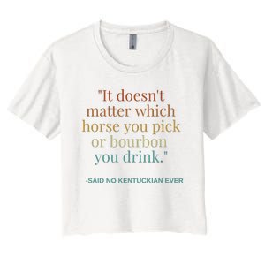 Derby Day Funny Bourbon Lovers Horse Racing Women's Crop Top Tee