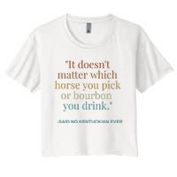 Derby Day Funny Bourbon Lovers Horse Racing Women's Crop Top Tee