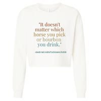 Derby Day Funny Bourbon Lovers Horse Racing Cropped Pullover Crew