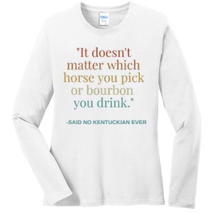 Derby Day Funny Bourbon Lovers Horse Racing Ladies Long Sleeve Shirt