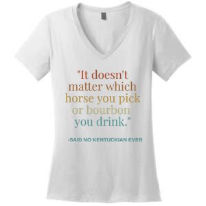 Derby Day Funny Bourbon Lovers Horse Racing Women's V-Neck T-Shirt