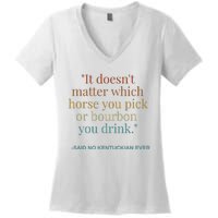 Derby Day Funny Bourbon Lovers Horse Racing Women's V-Neck T-Shirt