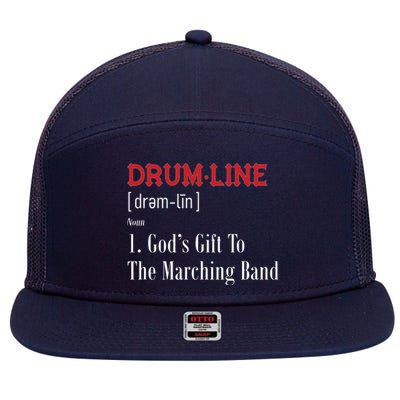 Drumline Definition For Percussion Players 7 Panel Mesh Trucker Snapback Hat