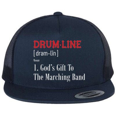 Drumline Definition For Percussion Players Flat Bill Trucker Hat