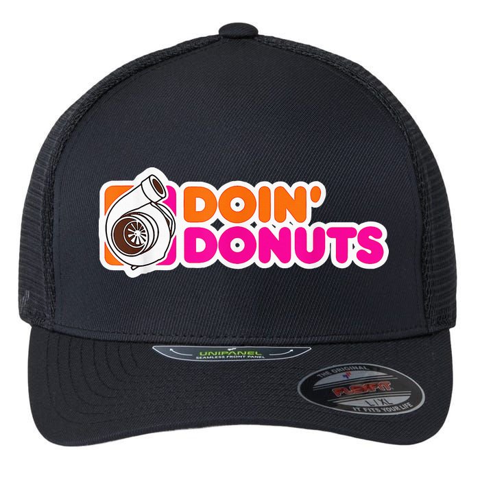 Doin' Donuts Funny Racing & Drift Car Enthusiast Flexfit Unipanel Trucker Cap