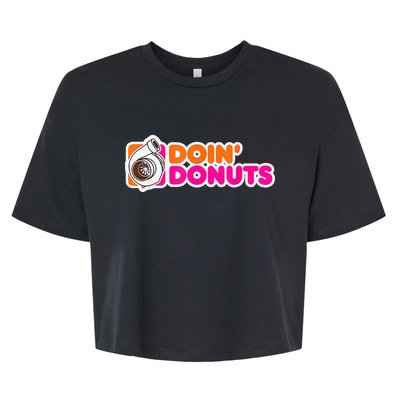 Doin' Donuts Funny Racing & Drift Car Enthusiast Bella+Canvas Jersey Crop Tee