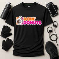 Doin' Donuts Funny Racing & Drift Car Enthusiast Cooling Performance Crew T-Shirt