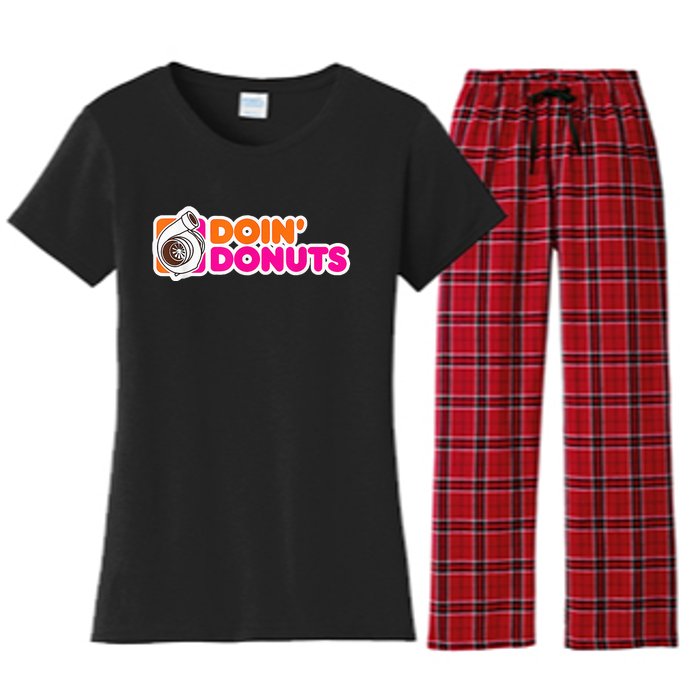 Doin' Donuts Funny Racing & Drift Car Enthusiast Women's Flannel Pajama Set