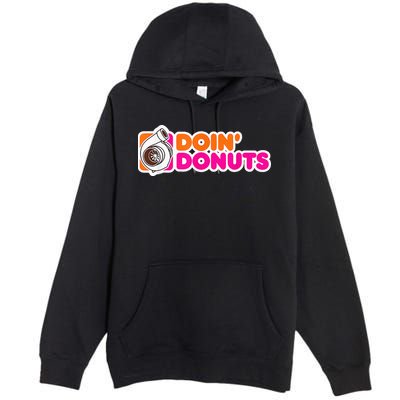 Doin' Donuts Funny Racing & Drift Car Enthusiast Premium Pullover Hoodie