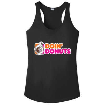 Doin' Donuts Funny Racing & Drift Car Enthusiast Ladies PosiCharge Competitor Racerback Tank