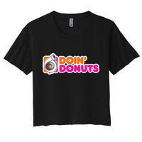 Doin' Donuts Funny Racing & Drift Car Enthusiast Women's Crop Top Tee