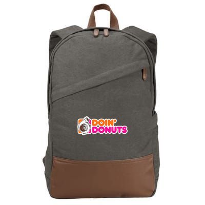 Doin' Donuts Funny Racing & Drift Car Enthusiast Cotton Canvas Backpack