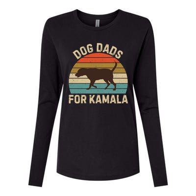 Dog Dads For Kamala Harris 2024 Chocolate Lab Dad Womens Cotton Relaxed Long Sleeve T-Shirt