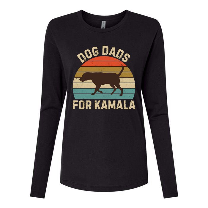 Dog Dads For Kamala Harris 2024 Chocolate Lab Dad Womens Cotton Relaxed Long Sleeve T-Shirt