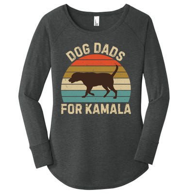 Dog Dads For Kamala Harris 2024 Chocolate Lab Dad Women's Perfect Tri Tunic Long Sleeve Shirt