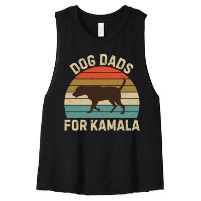 Dog Dads For Kamala Harris 2024 Chocolate Lab Dad Women's Racerback Cropped Tank