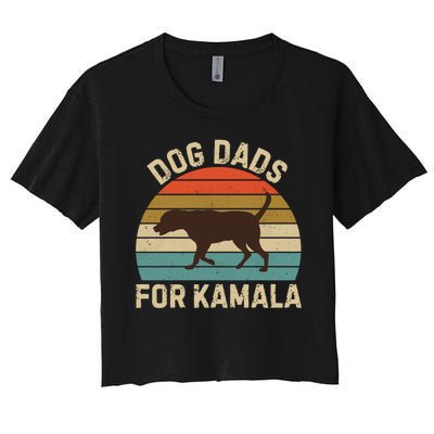 Dog Dads For Kamala Harris 2024 Chocolate Lab Dad Women's Crop Top Tee