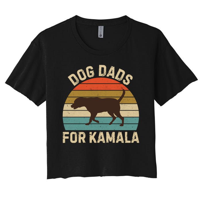 Dog Dads For Kamala Harris 2024 Chocolate Lab Dad Women's Crop Top Tee