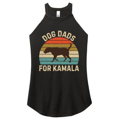 Dog Dads For Kamala Harris 2024 Chocolate Lab Dad Women's Perfect Tri Rocker Tank