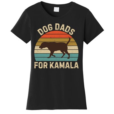 Dog Dads For Kamala Harris 2024 Chocolate Lab Dad Women's T-Shirt