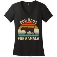 Dog Dads For Kamala Harris 2024 Chocolate Lab Dad Women's V-Neck T-Shirt