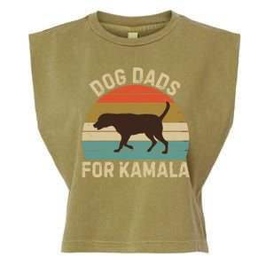 Dog Dads For Kamala Harris 2024 Chocolate Lab Dad Garment-Dyed Women's Muscle Tee