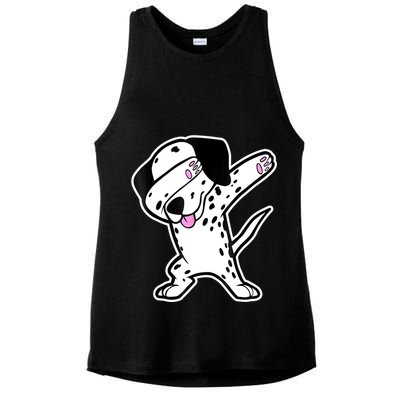 Dalmatian Dabbing Funny Dalmation Dab Dog Dance Ladies PosiCharge Tri-Blend Wicking Tank