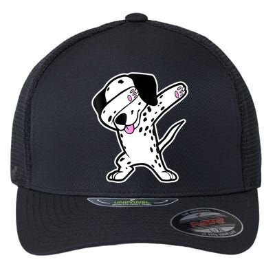 Dalmatian Dabbing Funny Dalmation Dab Dog Dance Flexfit Unipanel Trucker Cap