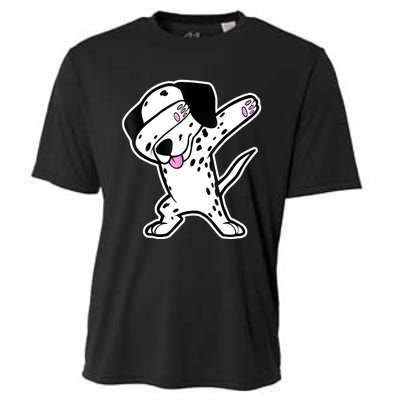 Dalmatian Dabbing Funny Dalmation Dab Dog Dance Cooling Performance Crew T-Shirt