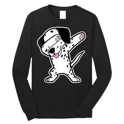 Dalmatian Dabbing Funny Dalmation Dab Dog Dance Long Sleeve Shirt
